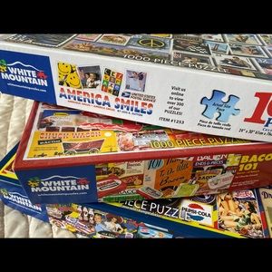 THREE COMPLETE White Mountain 1000 piece puzzles